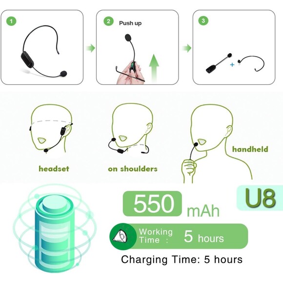 WINBRIDGE Wireless Voice Amplifier/PA System W Wireless Microphone (1057) - Picture 5 of 7